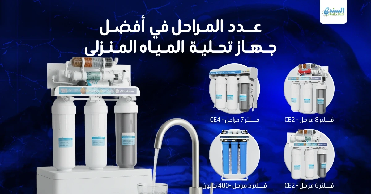 عدد المراحل في أفضل جهاز تحلية المياه المنزلي